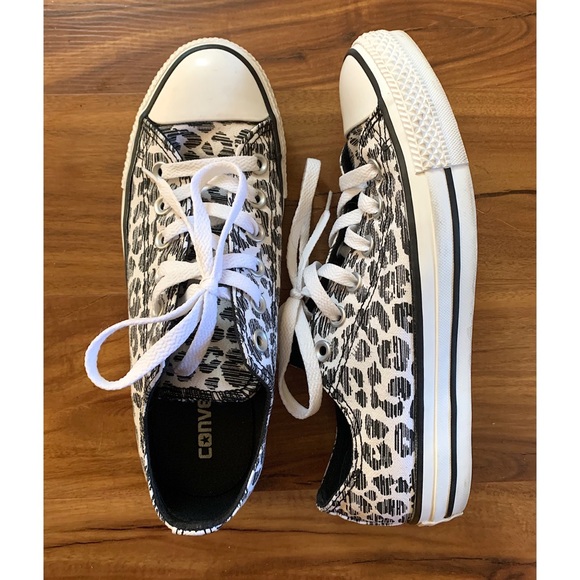 white leopard print converse